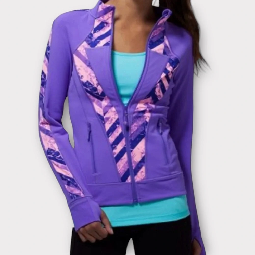 Ivivva By Lululemon Pink & Lavender Perfect Your Practice Jacket